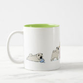 Keeshond Welppies Christmas | Niedlich Keesie Holi Zweifarbige Tasse (Links)