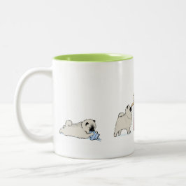 Keeshond Welppies Christmas | Niedlich Keesie Holi Zweifarbige Tasse
