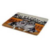 Keeshond-willkommenes Schneidebrett (Ecke)