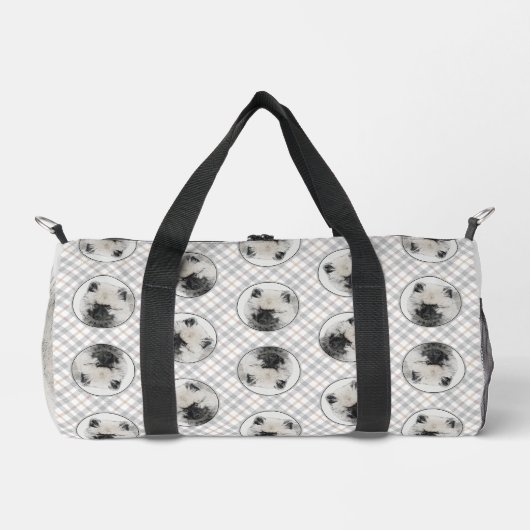 Keeshond Zeichnend Schlüssel Welpe Niedlich Origin Duffle Bag (Vorderseite)