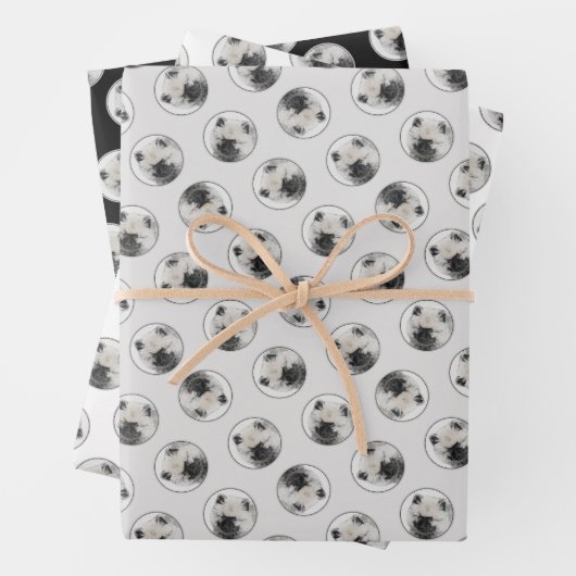 Keeshond Zeichnend Schlüssel Welpe Niedlich Origin Geschenkpapier Set (Beispiel)