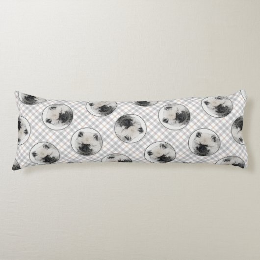 Keeshond Zeichnend Schlüssel Welpe Niedlich Origin Seitenschläferkissen (Vorderseite)