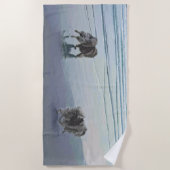 Keeshonds am Meer Strandtuch (Vorderseite)