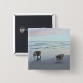 Keeshonds an der Küste Malerei Hund Kunst Button (Vorne & Hinten)