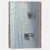 Keeshonds an der Küste Malerei Hund Kunst Decke (Vorderseite Vertikal)