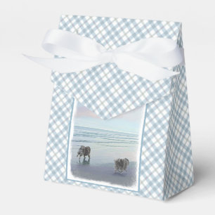 Keeshonds an der Küste Malerei Hund Kunst Geschenkschachtel