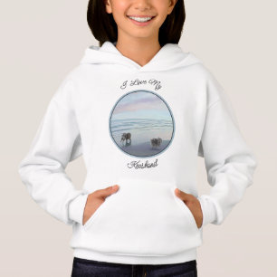 Keeshonds an der Küste Malerei Hund Kunst Hoodie