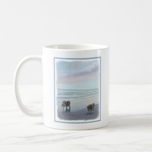 Keeshonds an der Küste Malerei Hund Kunst Kaffeetasse (Links)