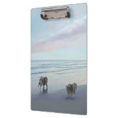 Keeshonds an der Küste Malerei Hund Kunst Klemmbrett (Links)