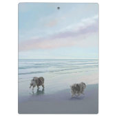 Keeshonds an der Küste Malerei Hund Kunst Klemmbrett (Rückseite)