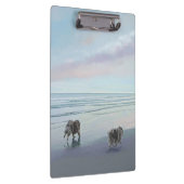 Keeshonds an der Küste Malerei Hund Kunst Klemmbrett (Rechts)