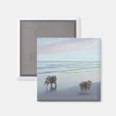 Keeshonds an der Küste Malerei Hund Kunst Magnet (Vorderseite/Rückseite)