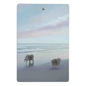 Keeshonds an der Küste Malerei Hund Kunst Mini Klemmbrett (Rückseite)