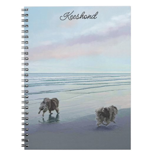 Keeshonds an der Küste Malerei Hund Kunst Notizblock (Vorderseite)