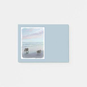 Keeshonds an der Küste Malerei Hund Kunst Post-it Klebezettel