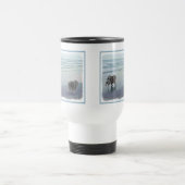 Keeshonds an der Küste Malerei Hund Kunst Reisebecher (Mittel)