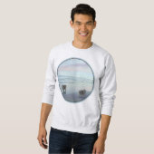 Keeshonds an der Küste Malerei Hund Kunst Sweatshirt (Vorne ganz)