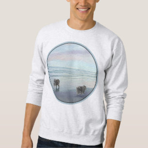 Keeshonds an der Küste Malerei Hund Kunst Sweatshirt