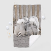 Keeshonds at Gate Painting - Original Dog Art Golfhandtuch (Insitu)