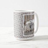 Keeshonds at Gate Painting - Original Dog Art Kaffeetasse (VorderseiteRechts)