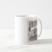 Keeshonds at Gate Painting - Original Dog Art Kaffeetasse (VorderseiteRechts)
