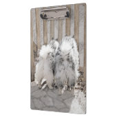 Keeshonds at Gate Painting - Original Dog Art Klemmbrett (Links)