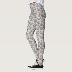 Keeshonds at Gate Painting - Original Dog Art Leggings