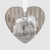 Keeshonds at Gate Painting - Original Dog Art Ornament (Rückseite)