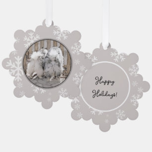 Keeshonds at Gate Painting - Original Dog Art Ornament Karte