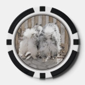 Keeshonds at Gate Painting - Original Dog Art Pokerchips (Vorderseite)