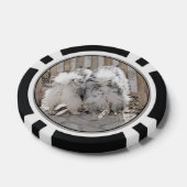 Keeshonds at Gate Painting - Original Dog Art Pokerchips (Einzeln)