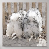 Keeshonds at Gate Painting - Original Dog Art Poster (Vorne)