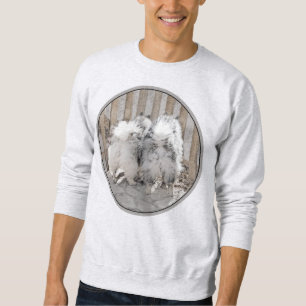 Keeshonds at Gate Painting - Original Dog Art Sweatshirt