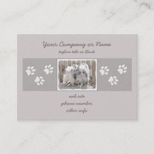 Keeshonds at Gate Painting - Original Dog Art Visitenkarte