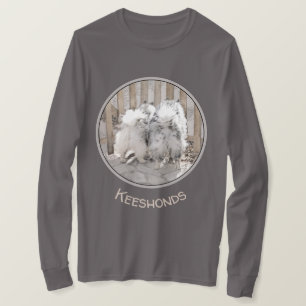 Keeshonds at Gate Painting - Original Hundekunst T-Shirt