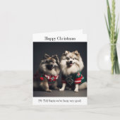 Keeshonds in Christmas Jumpers Card Karte (Vorderseite)