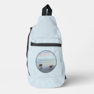 Keeshonds Painting Seashore Beach Original Hunde K Crossbody Bag