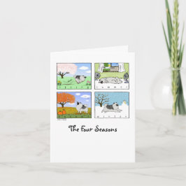 Keeshonds vier Jahreszeiten | Niedlicher Keesie Do Karte