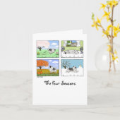 Keeshonds vier Jahreszeiten | Niedlicher Keesie Do Karte (Gelbe Blume)