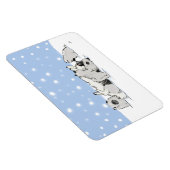 Keesie Snow Dogs - Happy Keeshond mit Welpen Magnet (Rechte Seite)