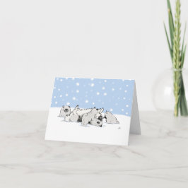 Keesies im Schnee | Keeshond Christmas Custom Feiertagskarte