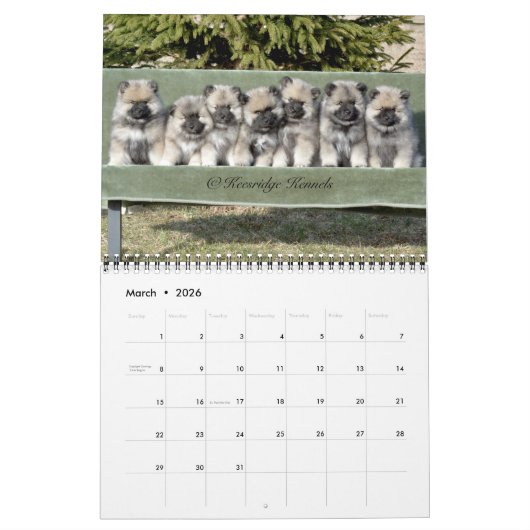 Keesridge Kennels Kalender 2020 (Mär 2026)