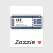 KEF Keflavik Boarding Pass - Island Ticket Aufkleber (Blatt)