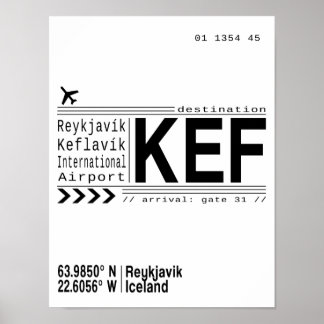 KEF Reykjavik, isländisches Plakatdruck Poster