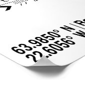 KEF Reykjavik, isländisches Plakatdruck Poster (Ecke)