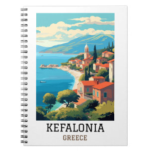 Kefalonia Greece Retro Vintage Travel Notizblock