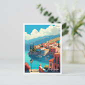 Kefalonia Greece Vintage Reise Illustration Postkarte (Stehend Vorderseite)