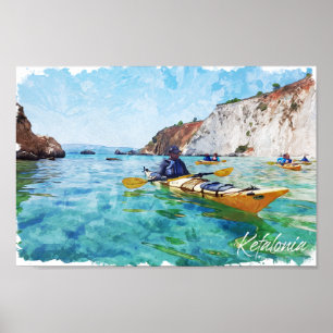 Kefalonia Griechenland Gemälde an der Küste Poster