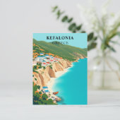 Kefalonia, Griechenland, Vintag Ionische Insel Postkarte (Stehend Vorderseite)