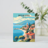 Kefalonia, Illustration Griechenland Postkarte (Stehend Vorderseite)